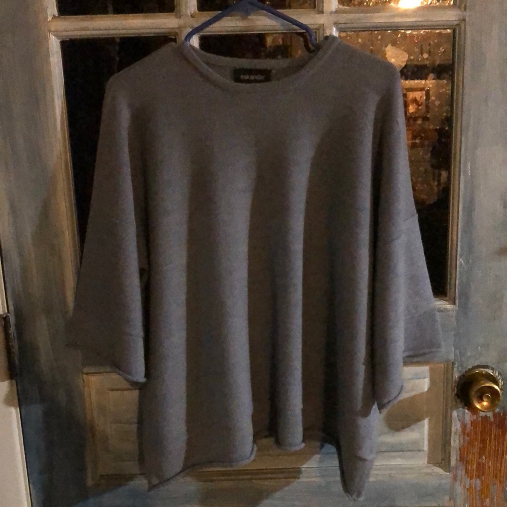 Blue gray Eskandar 100% Merino Wool sweater